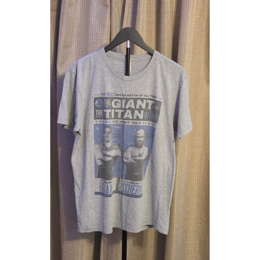 Tultex Andre The Great vs Adam Scherr Pro Wrestling Crate T-Shirt Men's Size L‎